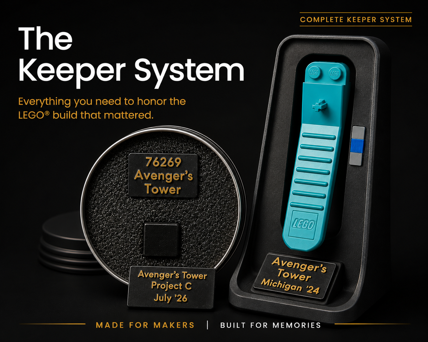The Keeper System — Personalized LEGO® Brick Separator Display